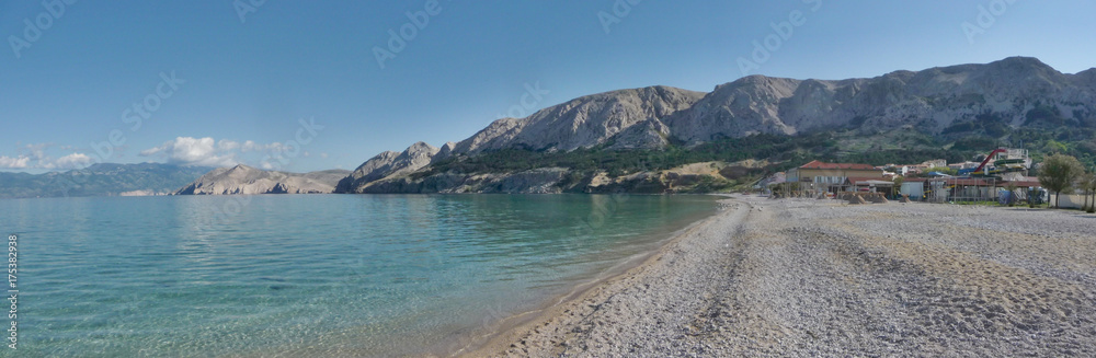 Beach in Baska, Krk island, Croatia