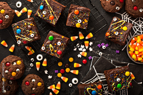 Chocolate monster brownies homemade treats for Halloween