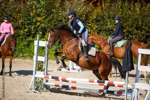 Equestrian training outdoors