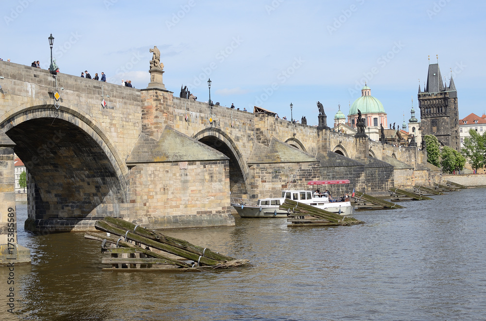 10 of May 2017, Editorial photo of Charles bridge, Prague, czech Republic