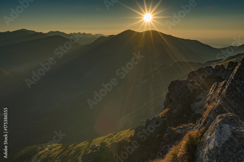 Sunset with High Tatras panorama