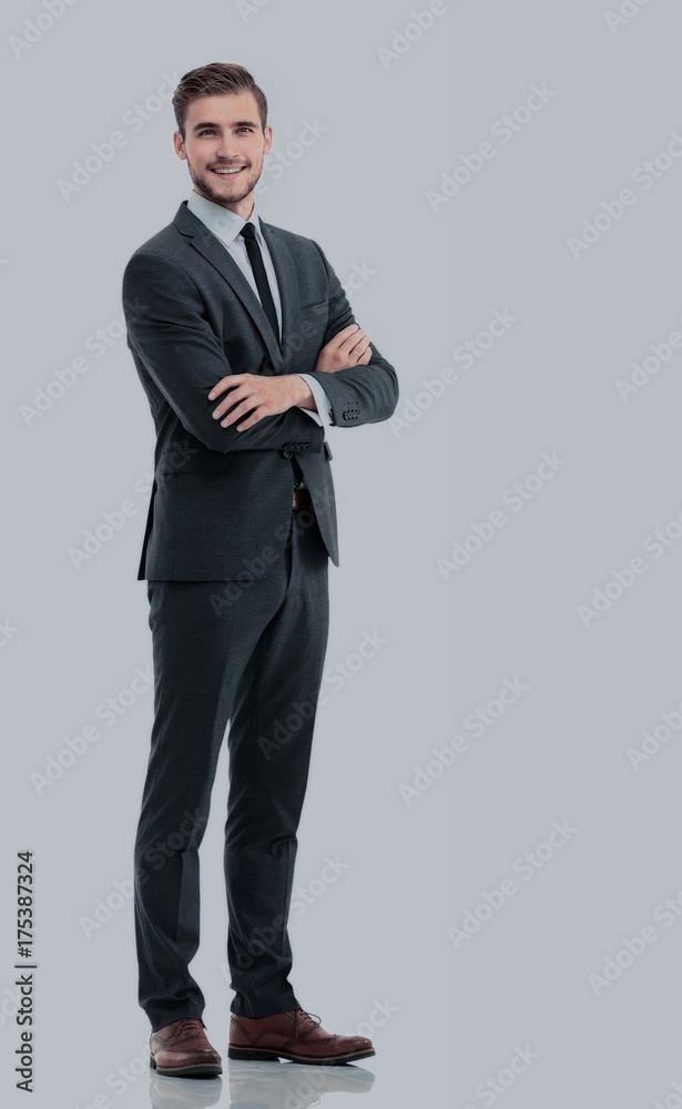 Full body of young handsome business man isolated on white backg Full body of young handsome business man isolated on white backg