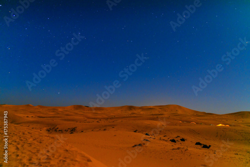 Night in Erg Chebbi Sand dunes near Merzouga, Morocco