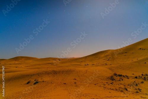 Night in Erg Chebbi Sand dunes near Merzouga  Morocco