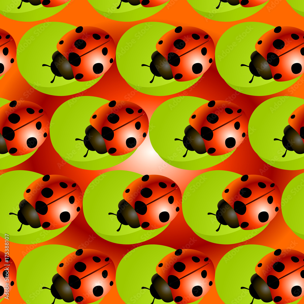 Fototapeta premium a pattern of ladybugs