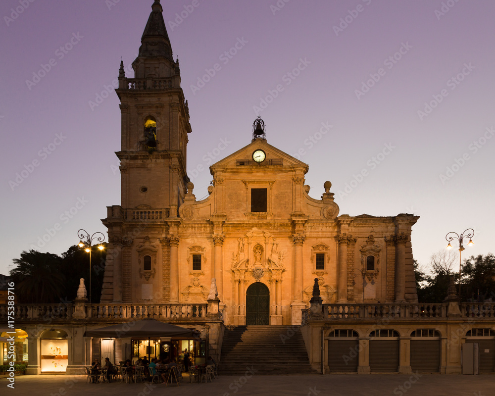 Ragusa (Sicily, Italy) - San Giovanni Battista cathedral in the sunset
