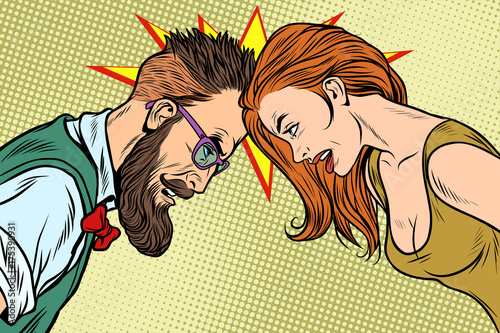 man vs woman, confrontation and competition