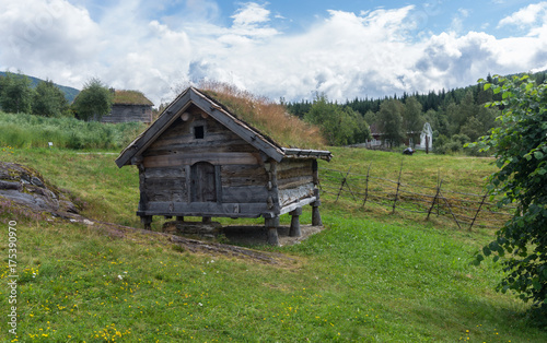 Ancient traditional Grass Roof House, Norway