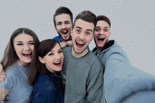 Group of happy young teenager