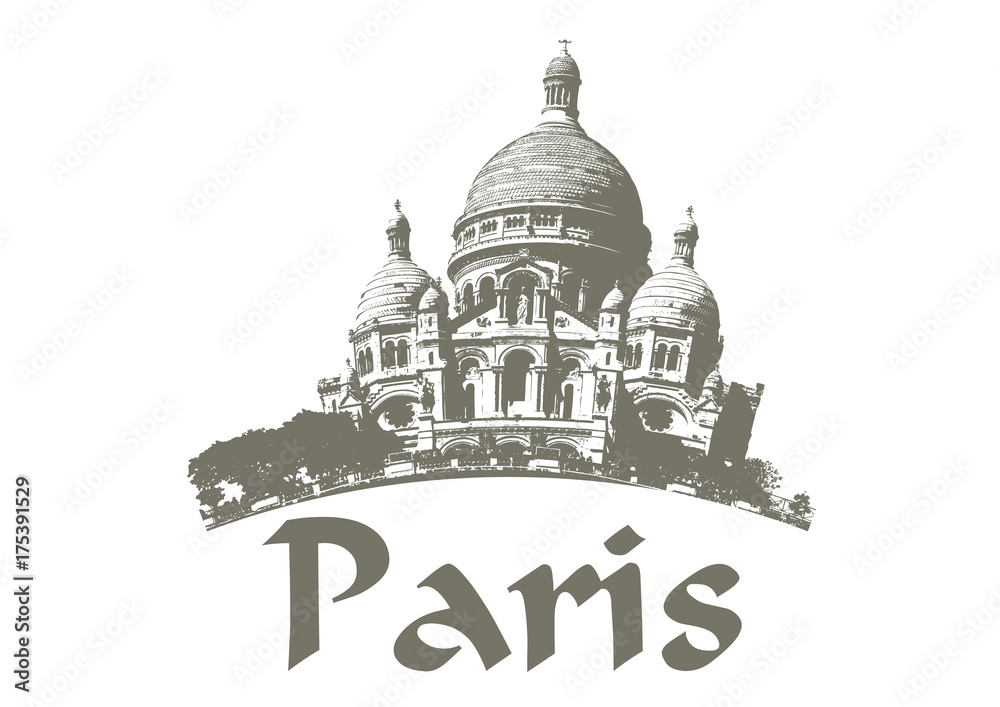 Paris vintage symbol with copy space on white background