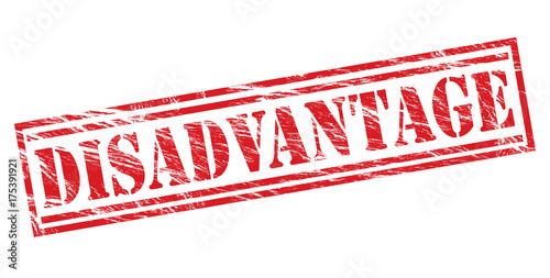 disadvantage red stamp on white background