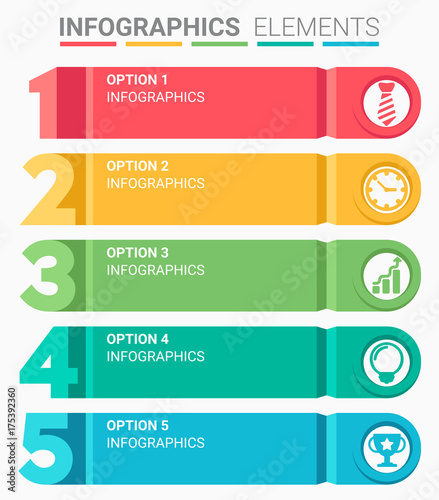 INFOGRAPHICS element abstract design the number top five list template