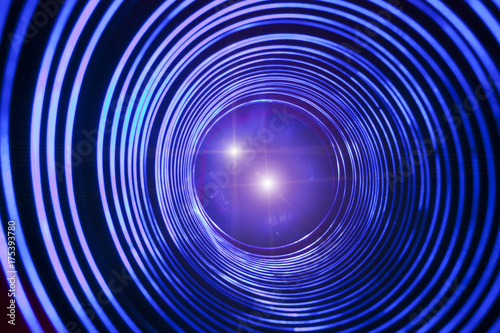 Abstract conceptual background with futuristic high tech wormhole tunnel..