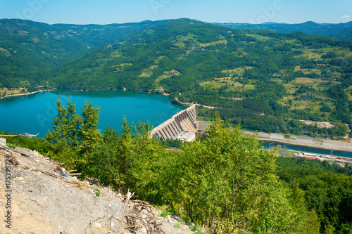 Dam Perucac on a Drina river. Hydroelectric