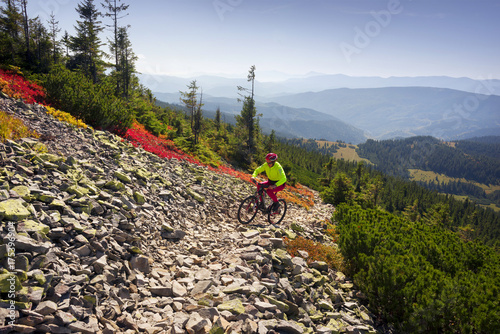 mountain trail stone and racer photo