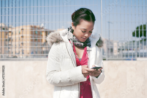 Young woman on phone photo