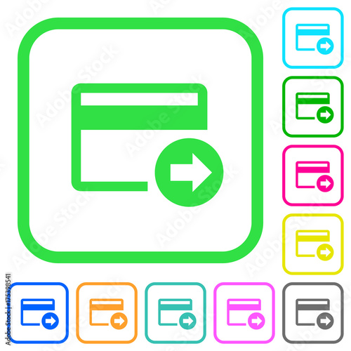 Send money with credit card vivid colored flat icons icons