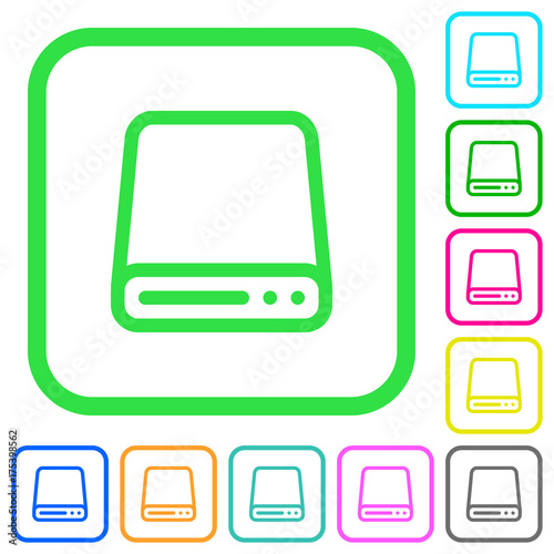 Hard disk drive vivid colored flat icons icons