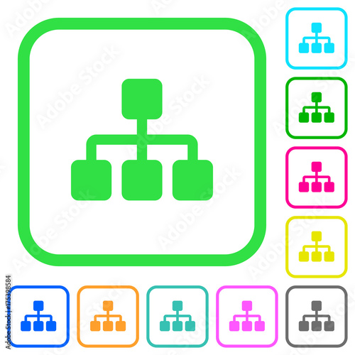 Network vivid colored flat icons icons