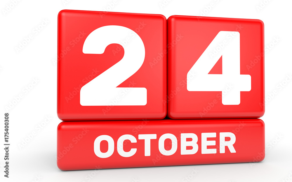 October 24. Calendar on white background. October 24. Calendar on white background.