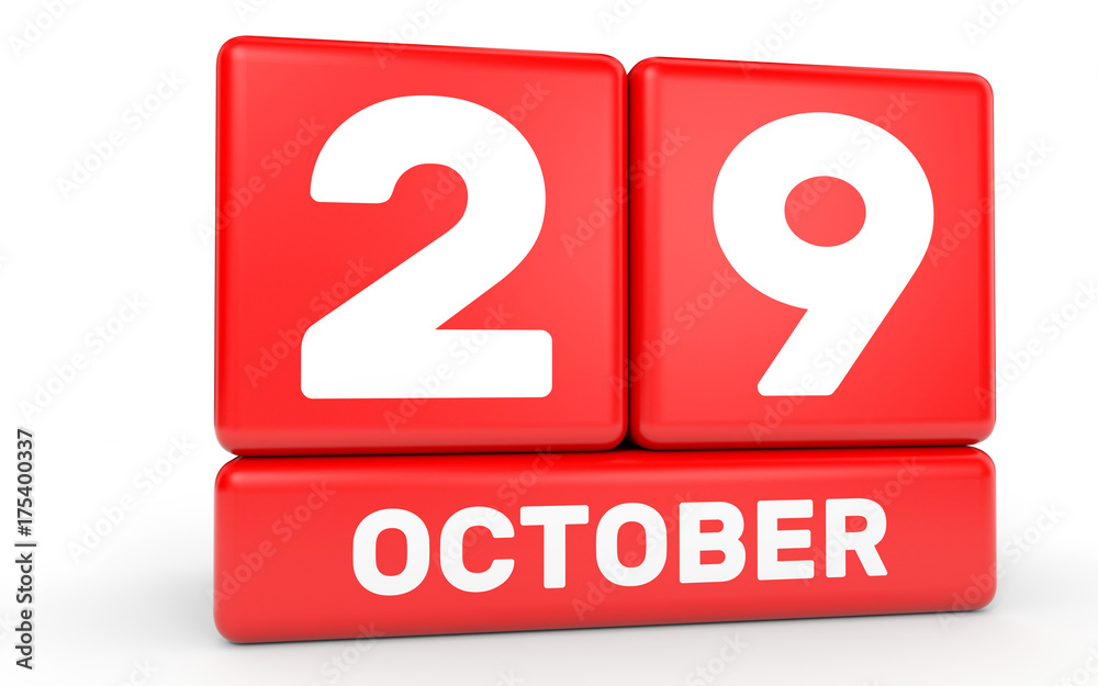 October 29. Calendar on white background. October 29. Calendar on white background.