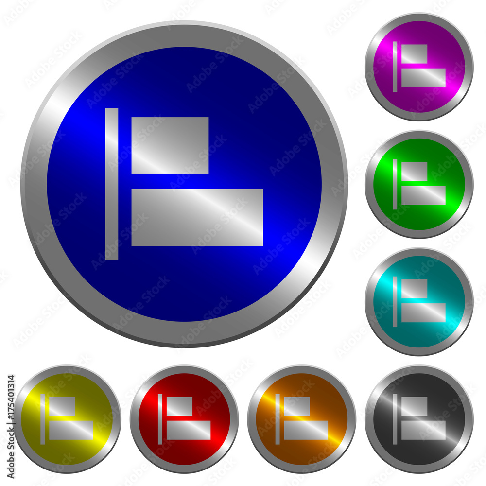 Align to left luminous coin-like round color buttons Align to left luminous coin-like round color buttons