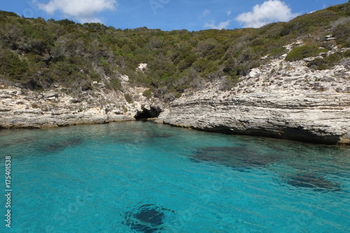 Blue sea and rocks in Corsica