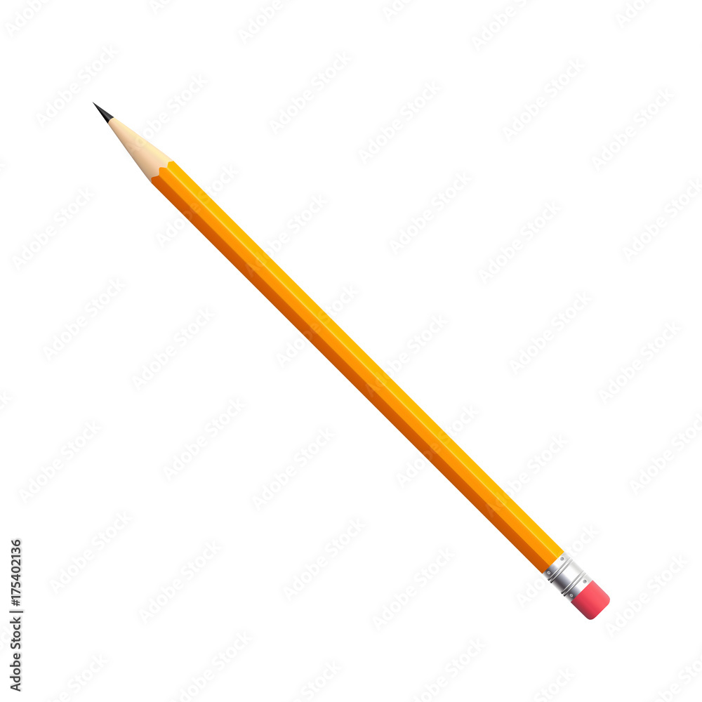 Simple pencil with eraser Simple pencil with eraser