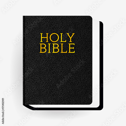 Leather Holy Bible. Book Pictogram. Vector Icons