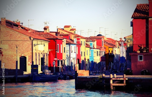 Burano is an island near Venice in Italy famous for its brightly