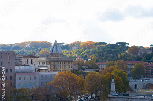 a view of the Vatican, autumn in Rome. Old city. city streets