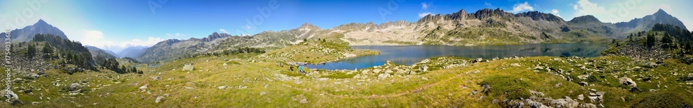 Panoramic View on a Mountain Lake