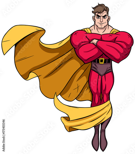 Superhero Flying 3 / Flying superhero over white background. 