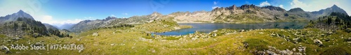 Panoramic View on a Mountain Lake