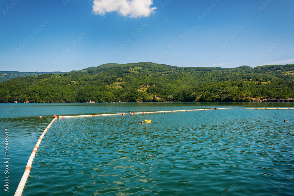 Fototapeta premium Perucac, Serbia July 31, 2017: Perucac Lake View In Tara National Park, Serbia
