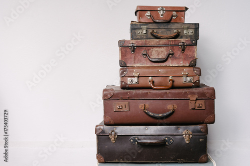vintage suitcase stack photo