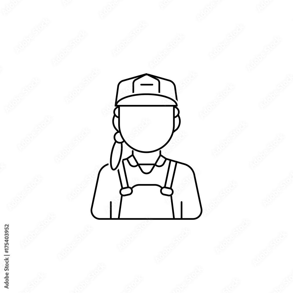construction worker woman avatar icon