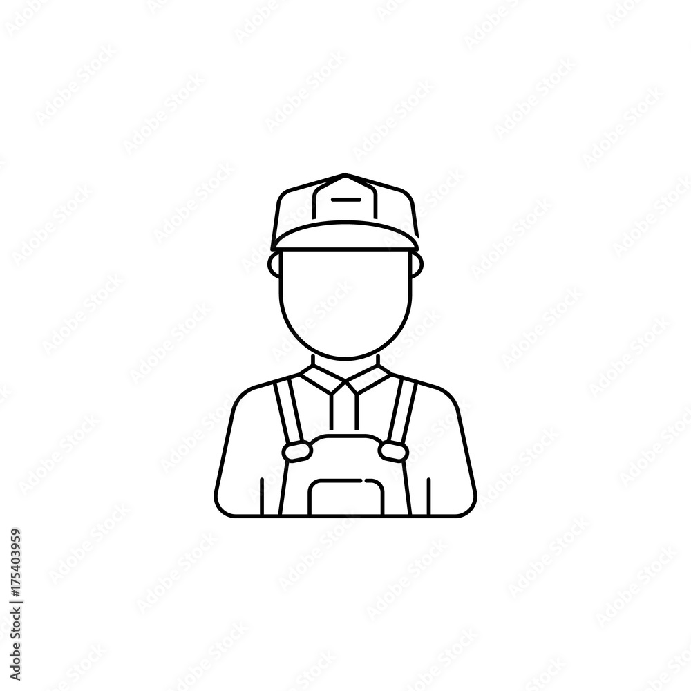 construction worker man avatar icon