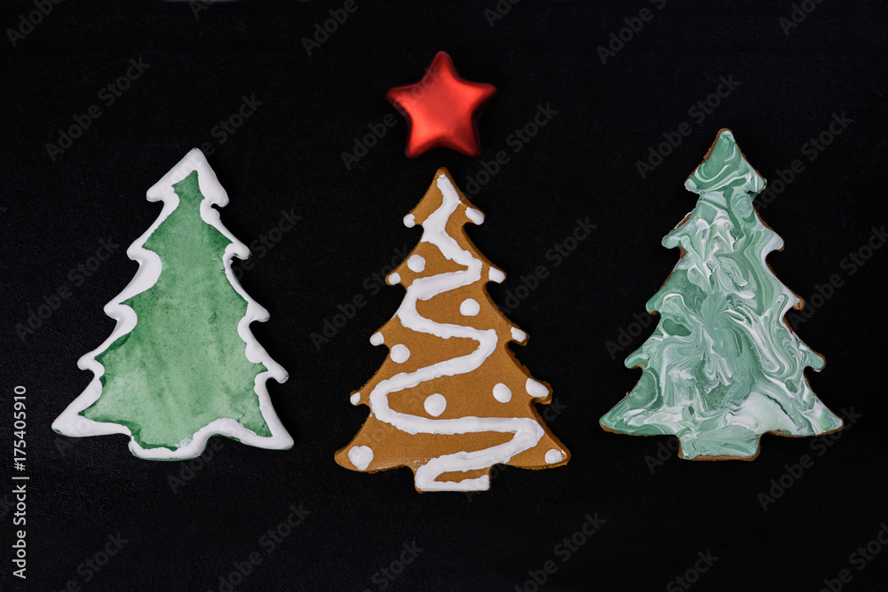 christmas cookies isolated on a black background christmas cookies isolated on a black background