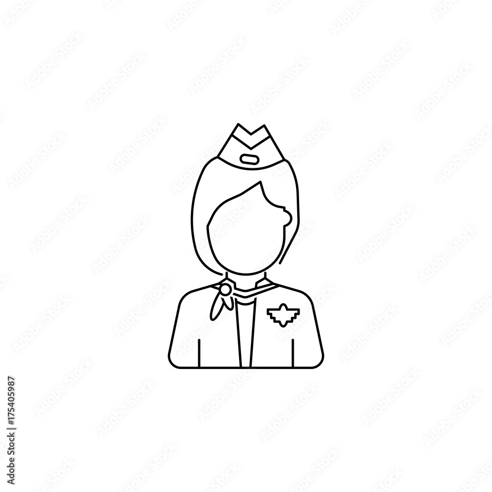 Obraz premium Stewardess avatar icon