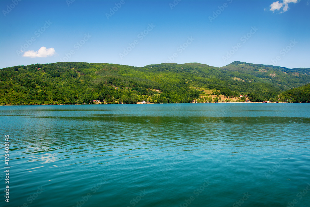 Naklejka premium Perucac Lake View In Tara National Park, Serbia