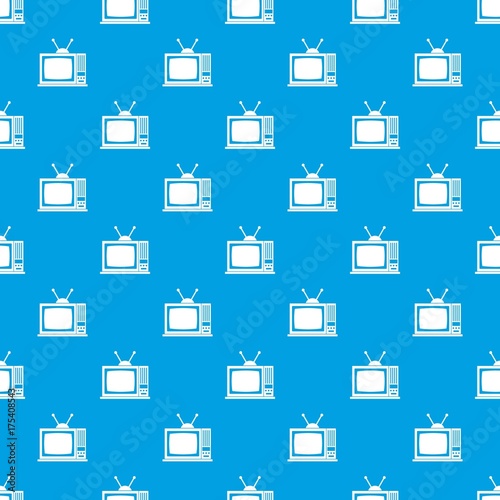 Retro TV pattern seamless blue