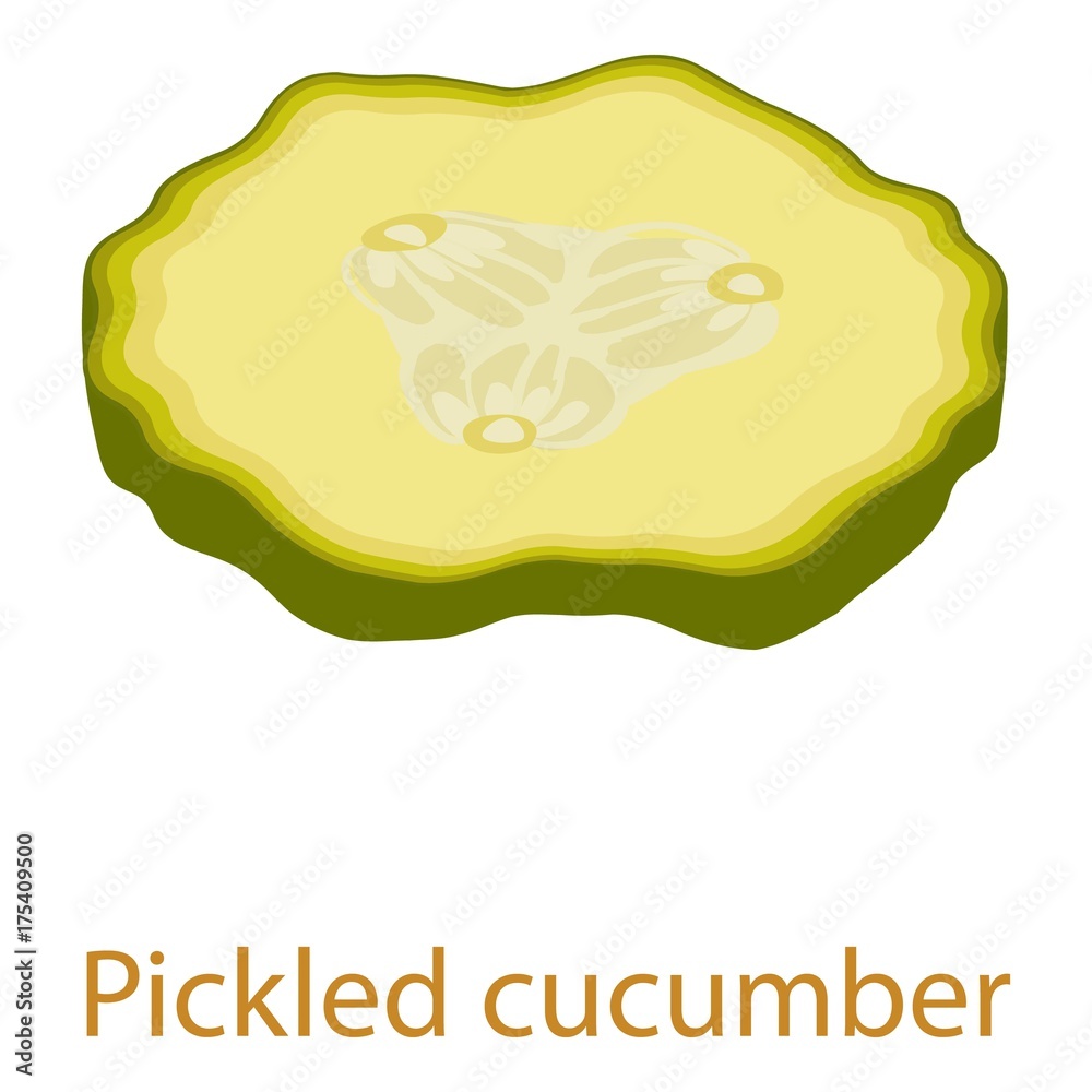 Pickled cucumber icon, isometric 3d style Pickled cucumber icon, isometric 3d style