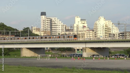 Train passing through the bridge - video 4K UHD 2
