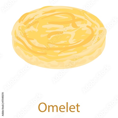 Omelet icon, isometric 3d style