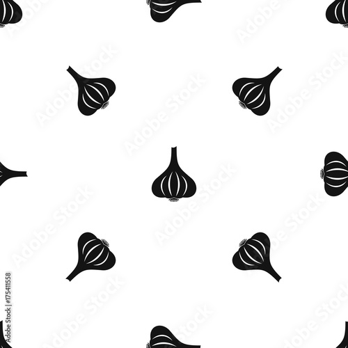 Garlic pattern seamless black