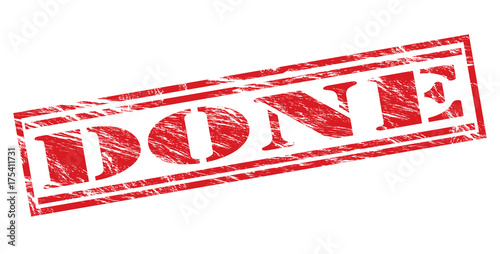 done red stamp on white background