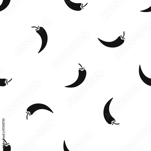 Hot chili pepper pattern seamless black