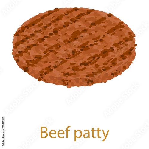 Beef cutlet icon, isometric 3d style