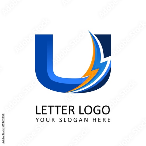 Free Download Letter u ELECTRICAL Alphabet Logo - GFXLoad